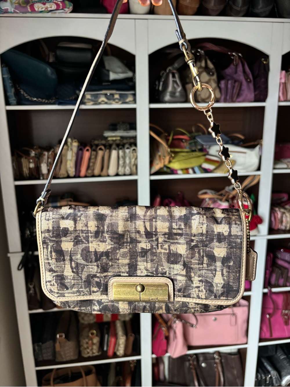 🖤✨🤎COACH Kristin Plaid C Large Wristlet🤎✨🖤